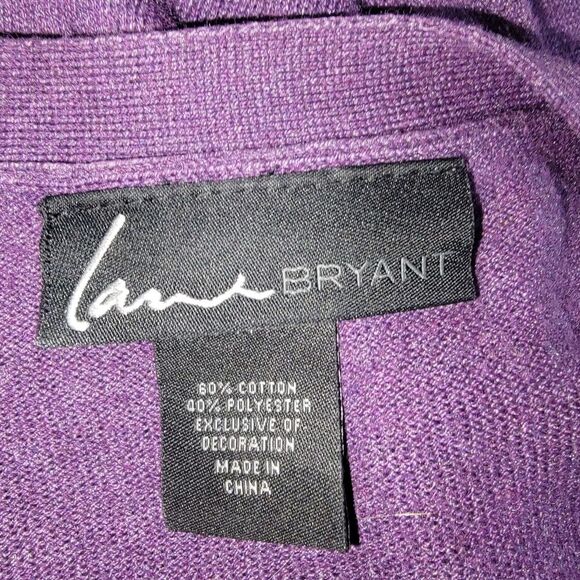 Lane Bryant purple argyle button cardigan size 14 - Picture 4 of 4